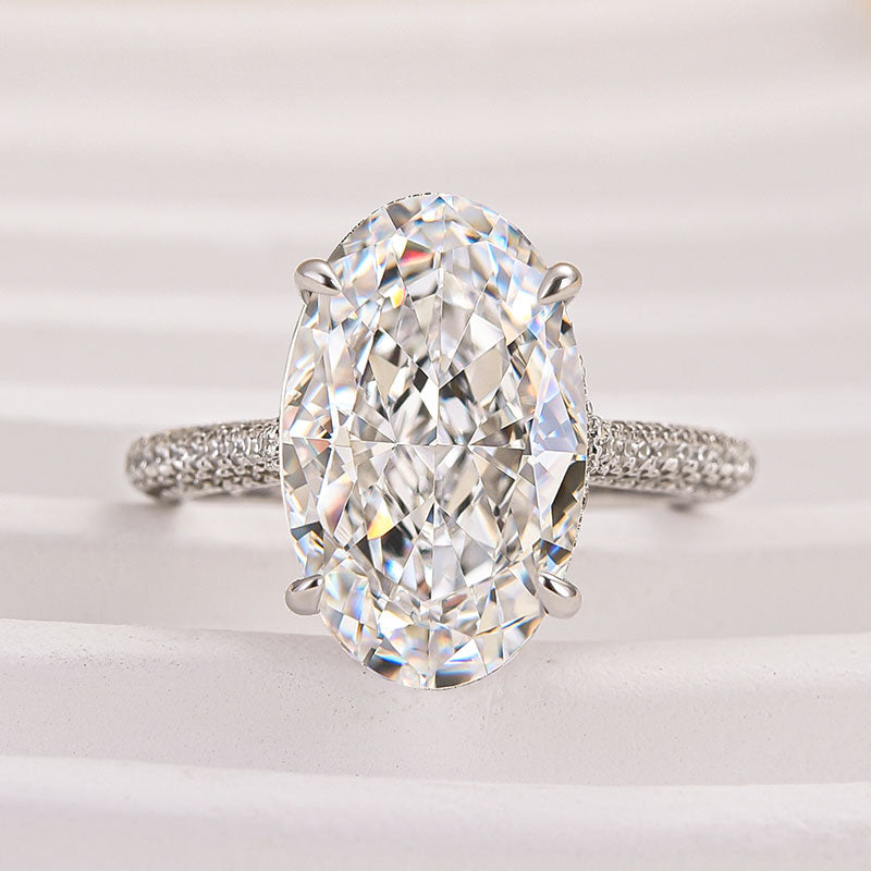 Noble Crushed Ice 6.5Ct Oval Cut Engagement Ring
