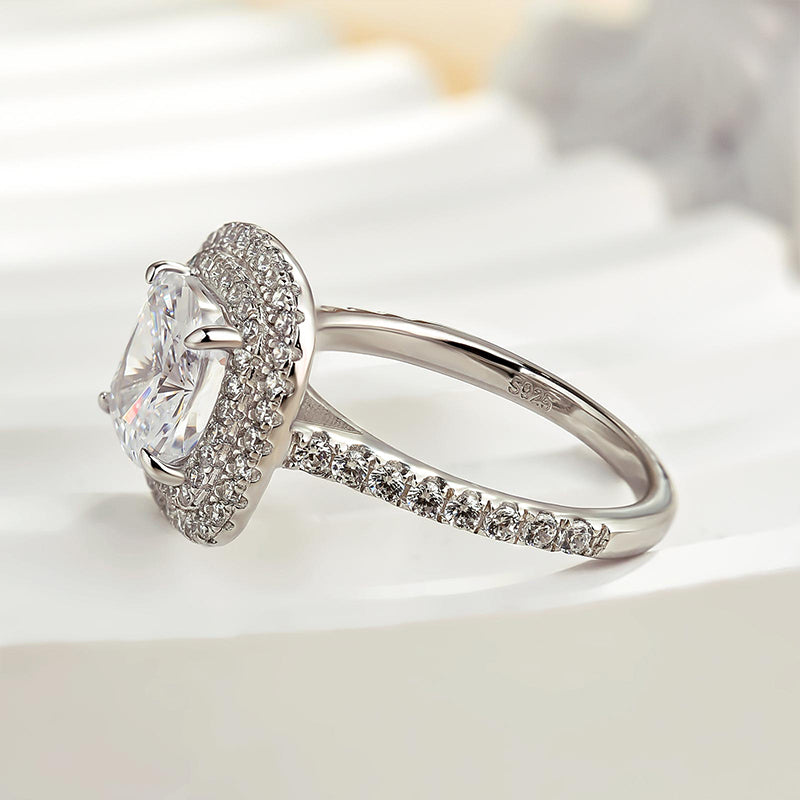 Double Halo Cushion Cut 2 Carat Engagement Ring In White Gold