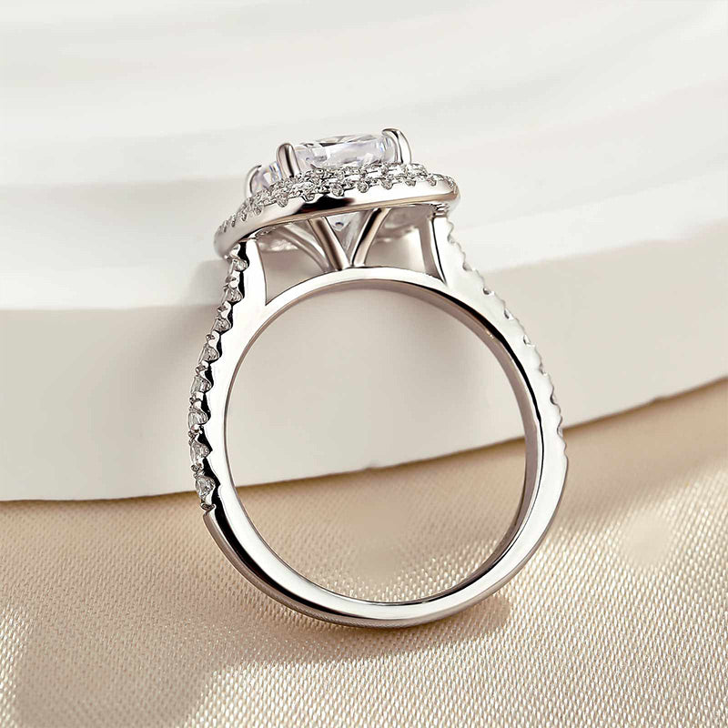 Double Halo Cushion Cut 2 Carat Engagement Ring In White Gold
