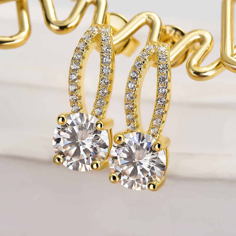 1.0Ct Moissanite Exclusive Round Cut Stud Earrings
