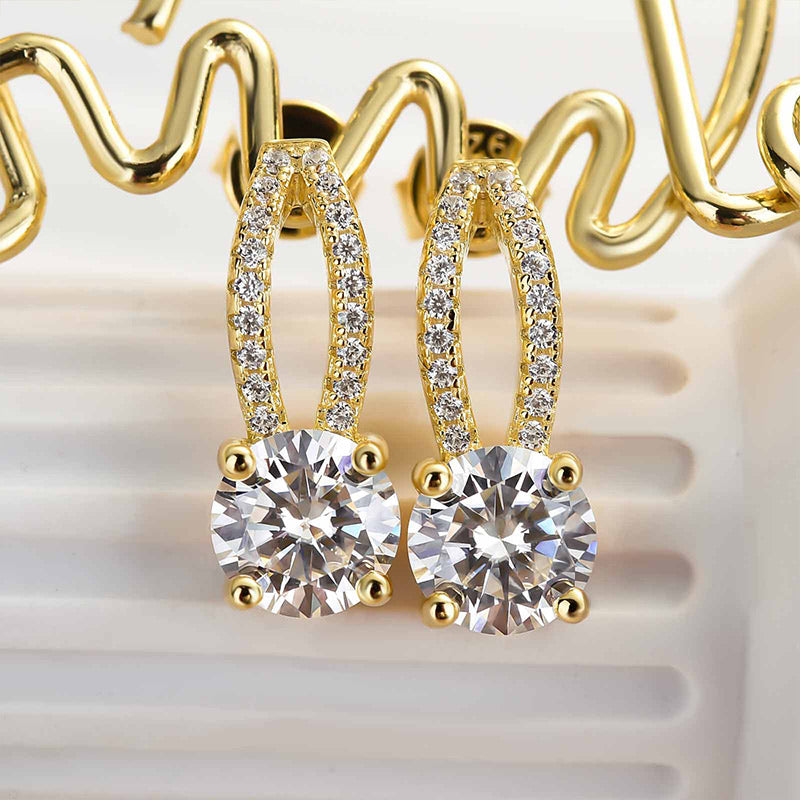 1.0Ct Moissanite Exclusive Round Cut Stud Earrings