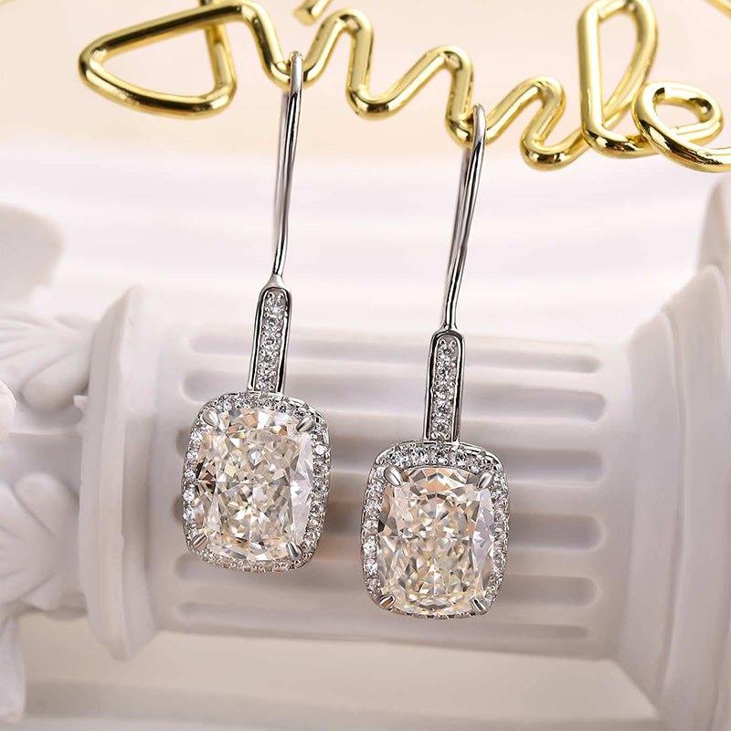 2.5Ct Lovely Halo Cushion Cut Women's Earrings