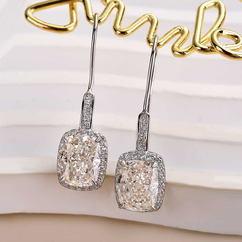 2.5Ct Lovely Halo Cushion Cut Women's Earrings