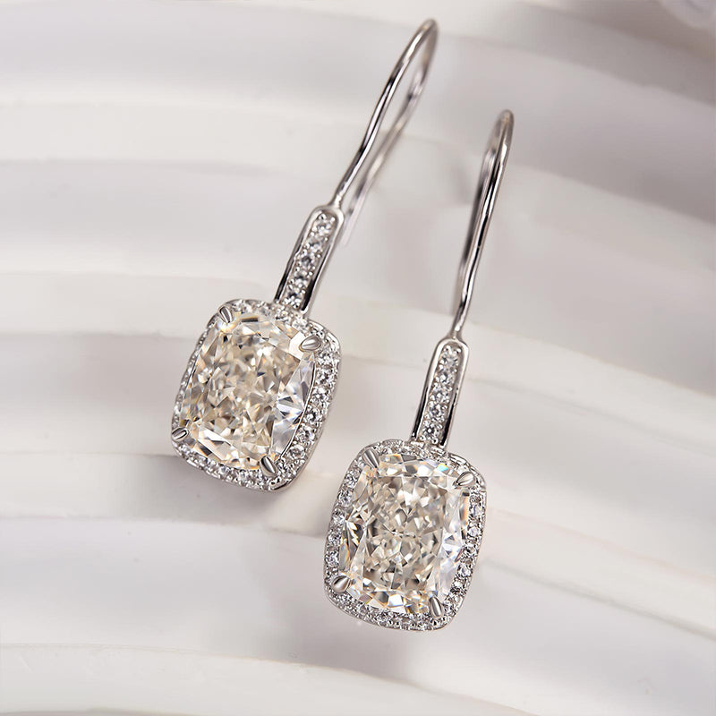 2.5Ct Lovely Halo Cushion Cut Women's Earrings