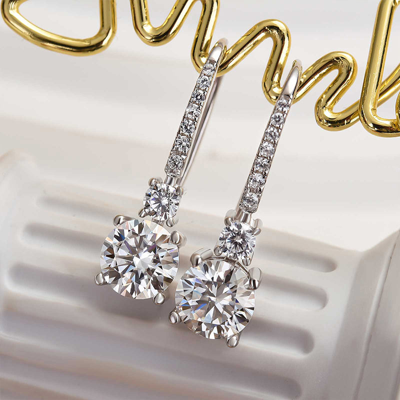 1.0Ct Moissanite Round Cut Stud Earrings