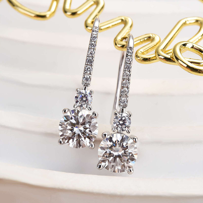 1.0Ct Moissanite Round Cut Stud Earrings