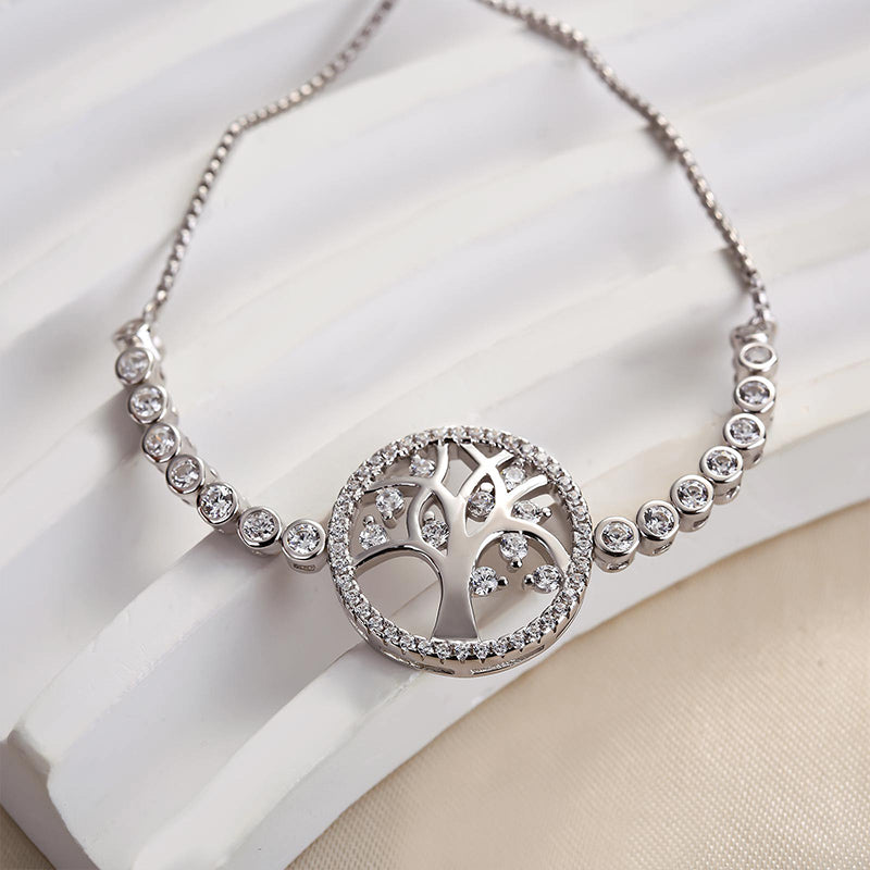 Women's Life Tree Bolo Bracelet In Sterling Silver