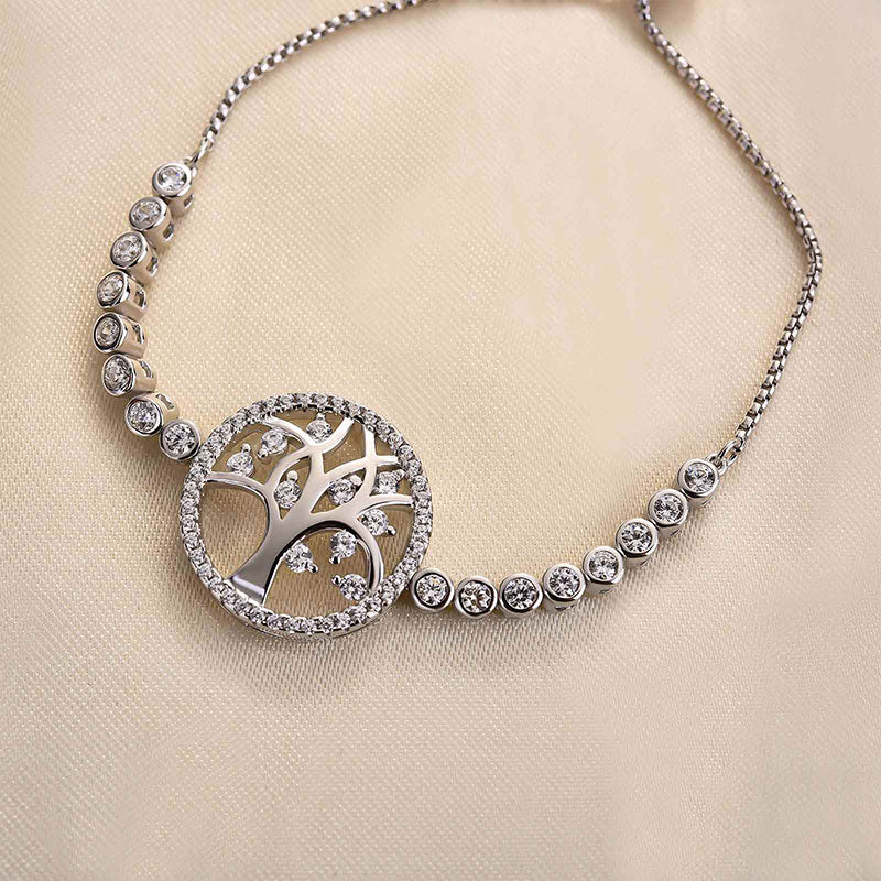 Women's Life Tree Bolo Bracelet In Sterling Silver