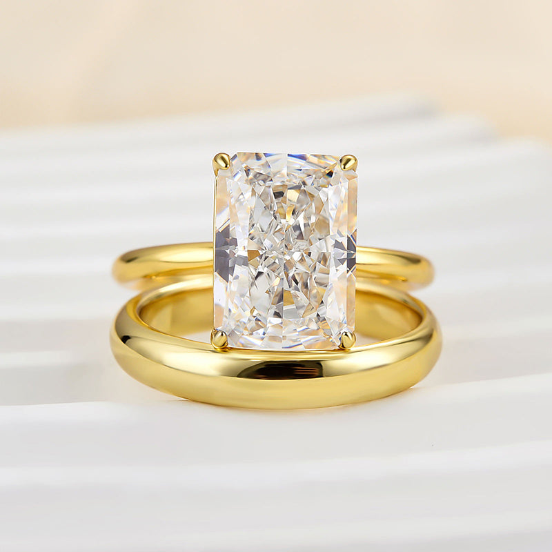 Ahabobo Classic 4.5 CT Radiant Cut Wedding Ring Set