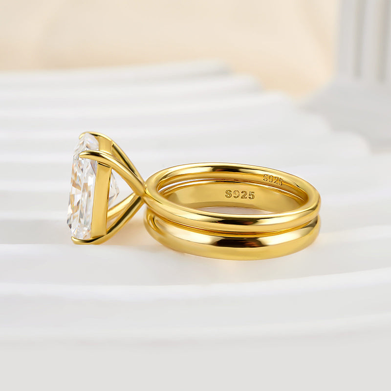 Ahabobo Classic 4.5 CT Radiant Cut Wedding Ring Set