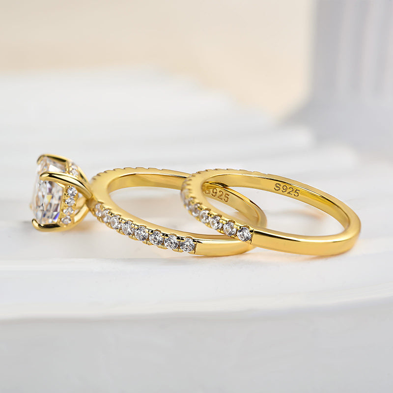 Excellent Cushion Cut Wedding Ring Set For Women In Sterling Silver