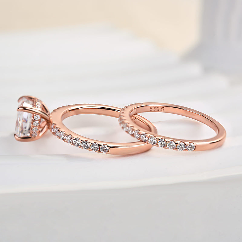 Excellent Cushion Cut Wedding Ring Set For Women In Sterling Silver