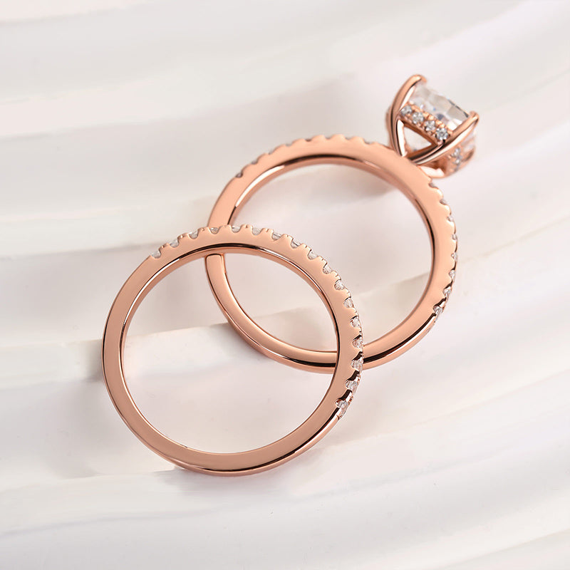 Excellent Cushion Cut Wedding Ring Set For Women In Sterling Silver