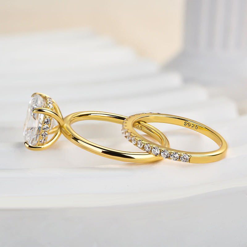Classic 3.0 Carat Cushion Cut Bridal Set In Sterling Silver