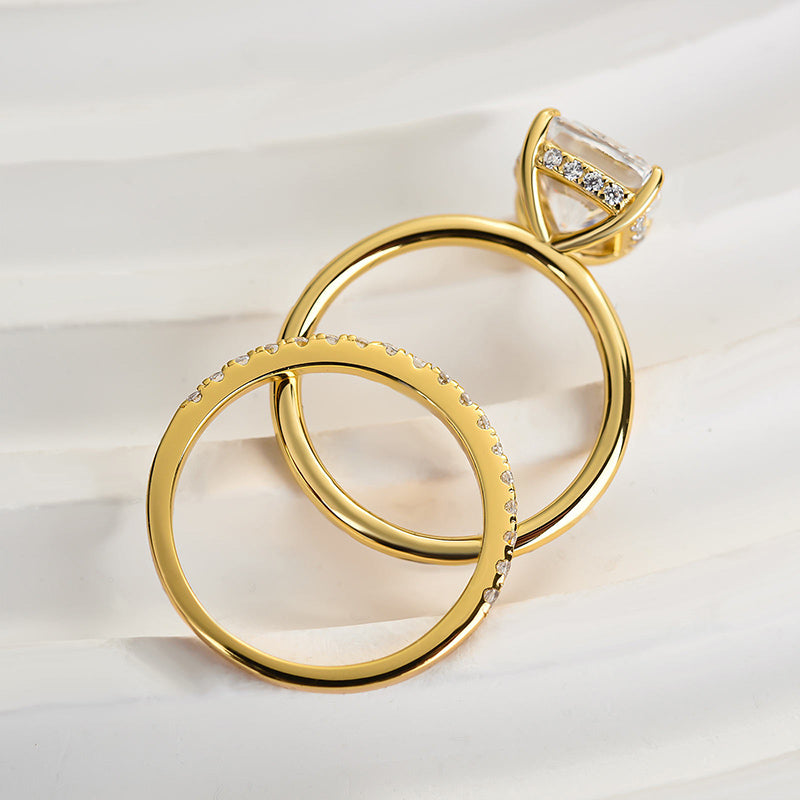 Classic 3.0 Carat Cushion Cut Bridal Set In Sterling Silver