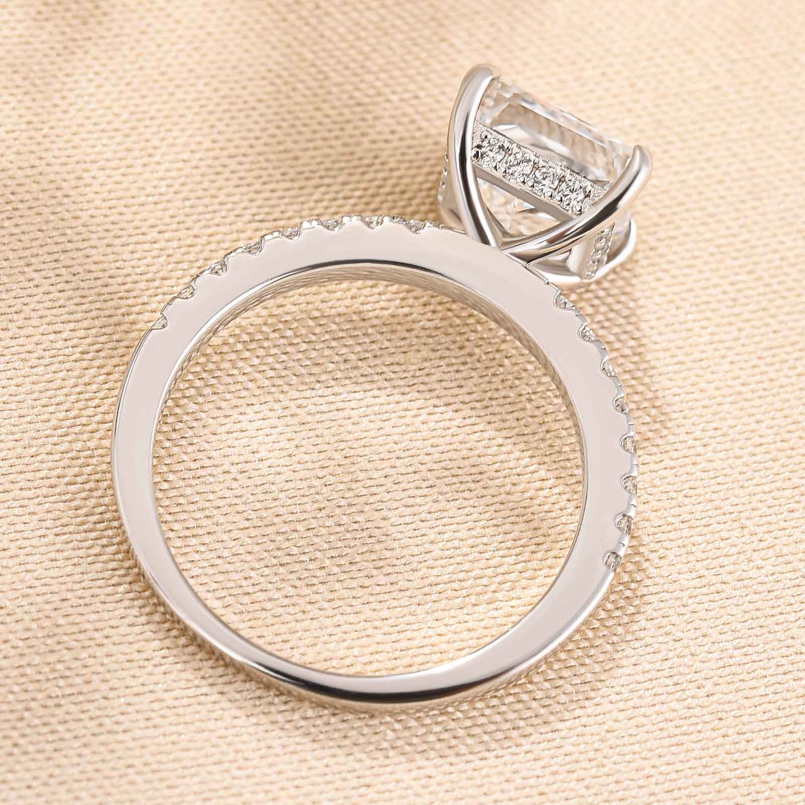 Sparkle Square Princess Cut Engagement Ring For Women In Sterling Silver