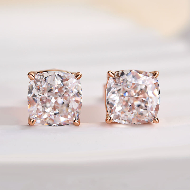 1.5 Carat Cushion Cut Sterling Silver Women's Stud Earrings