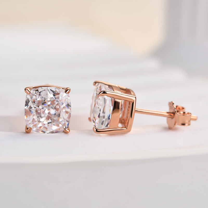 1.5 Carat Cushion Cut Sterling Silver Women's Stud Earrings