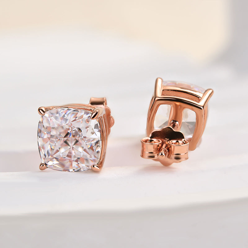 1.5 Carat Cushion Cut Sterling Silver Women's Stud Earrings