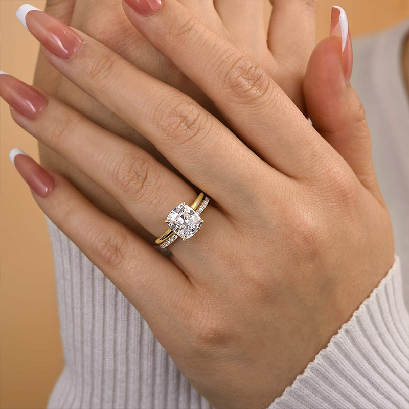 Classic 3.0 Carat Cushion Cut Bridal Set In Sterling Silver