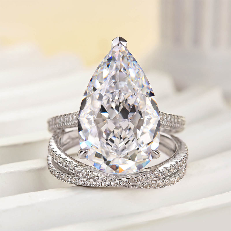 Ahabobo Excellent Crushed Ice Pear Cut Wedding set