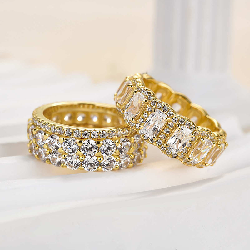 Luxurious Cushion Cut 4PC Wedding Band Set For Women In Sterling Silver