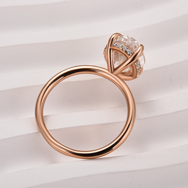 Ahabobo Classic Moissanite 4.0 Carat Oval Cut Engagement Ring
