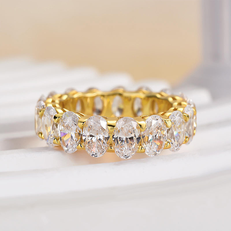 Eternity Oval Cut Simulated Diamonds Wedding Band