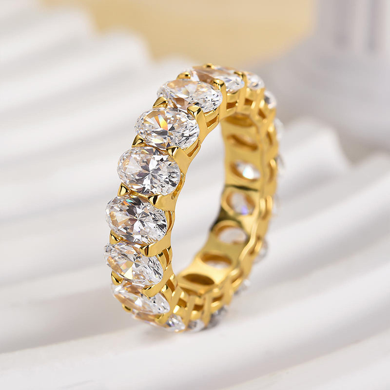Eternity Oval Cut Simulated Diamonds Wedding Band