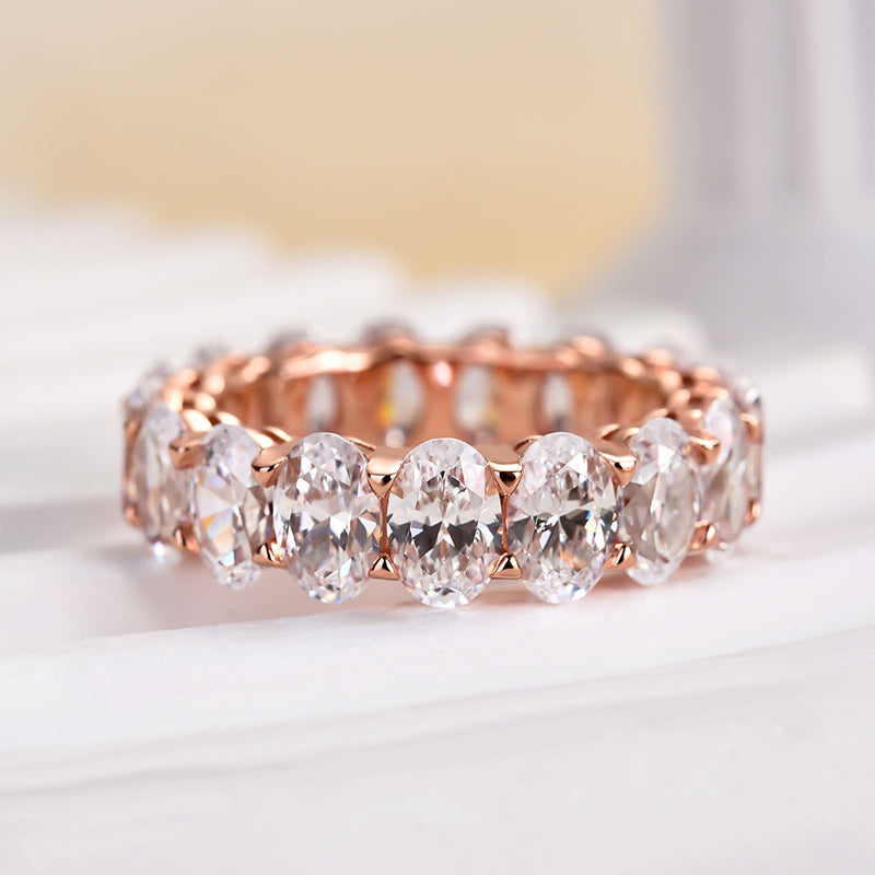 Eternity Oval Cut Simulated Diamonds Wedding Band