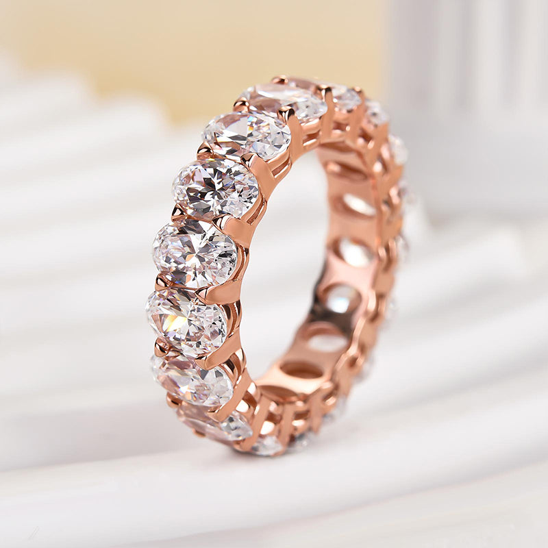 Eternity Oval Cut Simulated Diamonds Wedding Band