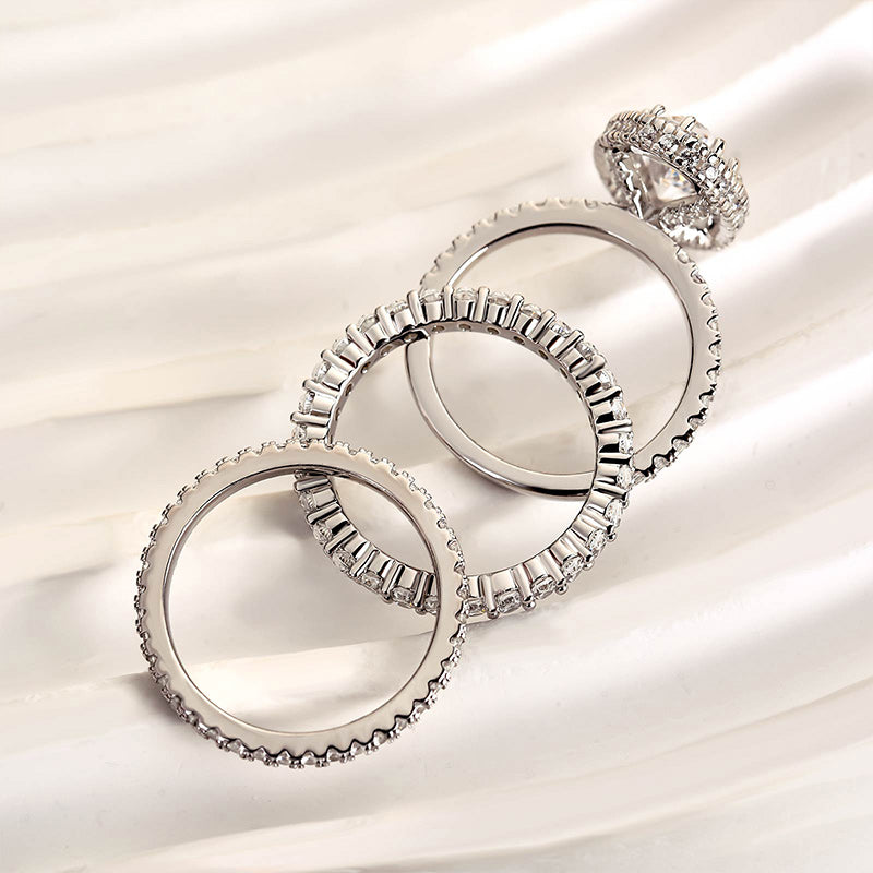 Ahabobo Exclusive Halo Oval Cut 3PC Wedding Set