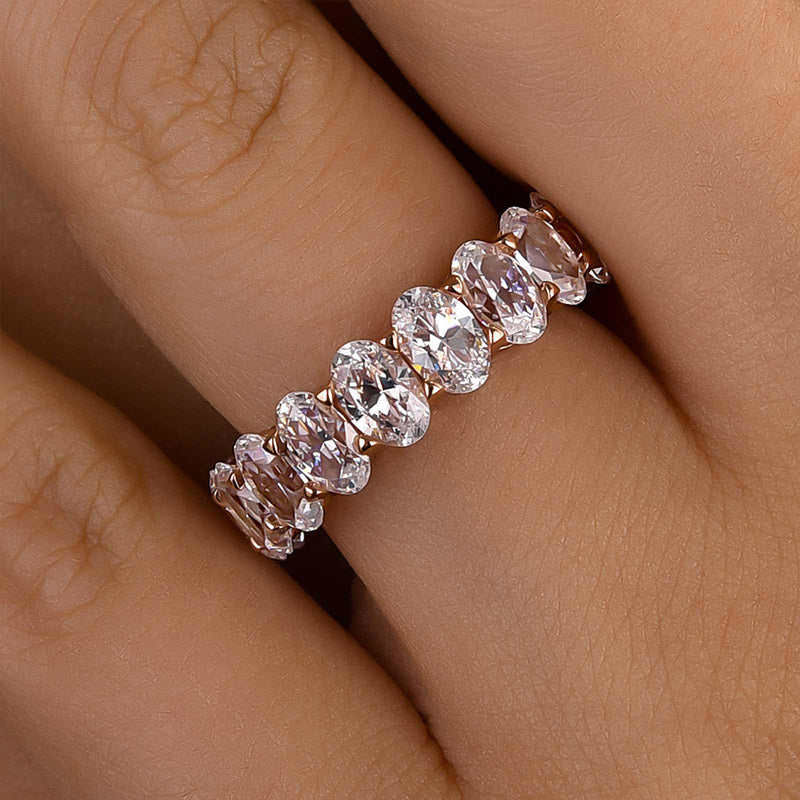Eternity Oval Cut Simulated Diamonds Wedding Band