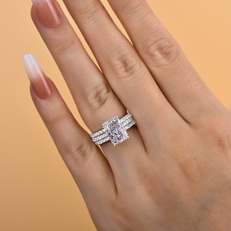 Timeless Radiant Cut Simulated Diamond 3PC Wedding Ring Set