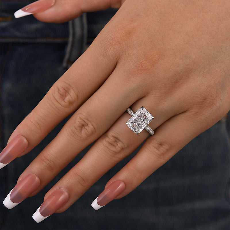 Ahabobo Elongated Radiant Cut Engagement Ring