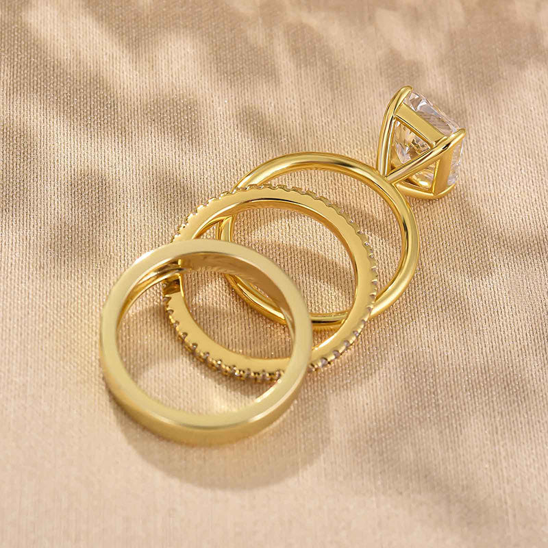 Ahabobo Classic 4.5Ct Radiant Cut 3PC Wedding Set