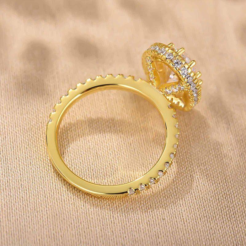 Ahabobo Excellent Halo Oval Cut Engagement Ring