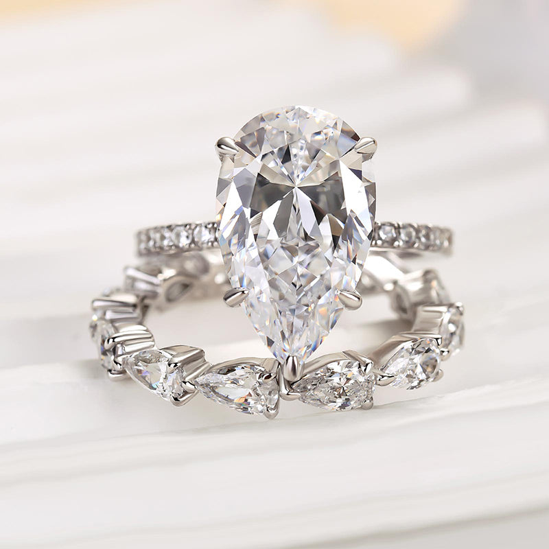 Ahabobo Excellent Pear Cut Wedding Set