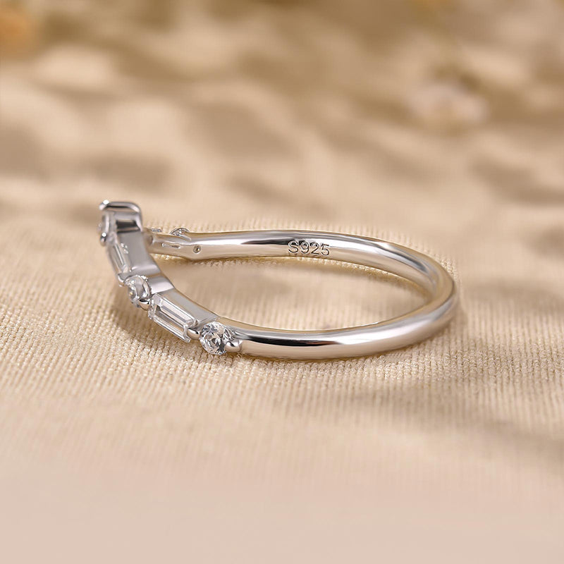 Ahabobo Exclusive V-shaped Design Half Eternity Wedding Band