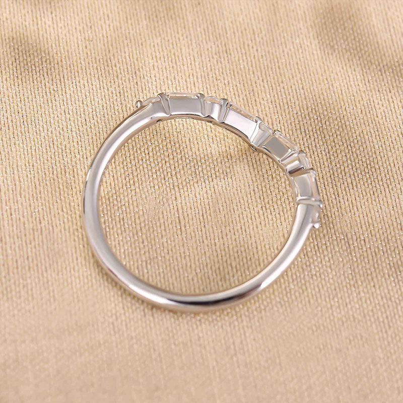 Ahabobo Exclusive V-shaped Design Half Eternity Wedding Band