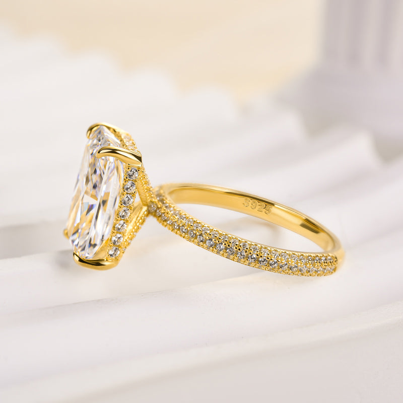 Ahabobo Elongated Radiant Cut Engagement Ring