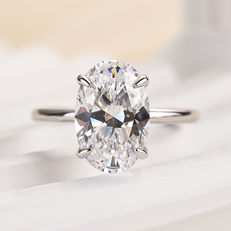 Exclusive Oval Cut Engagement Ring In Sterling Silver
