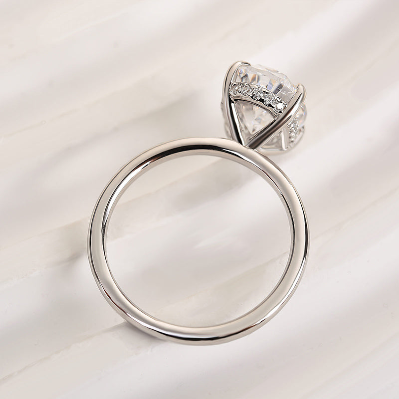 Exclusive Oval Cut Engagement Ring In Sterling Silver