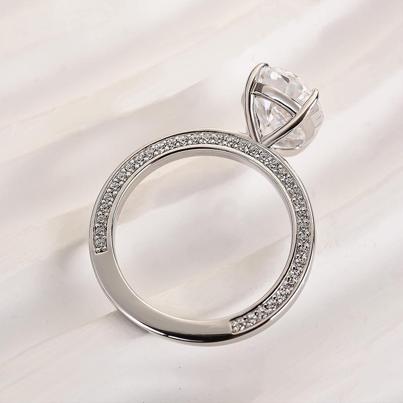 Luxury Yellow Gold Crushed Ice Oval Cut Engagement Ring