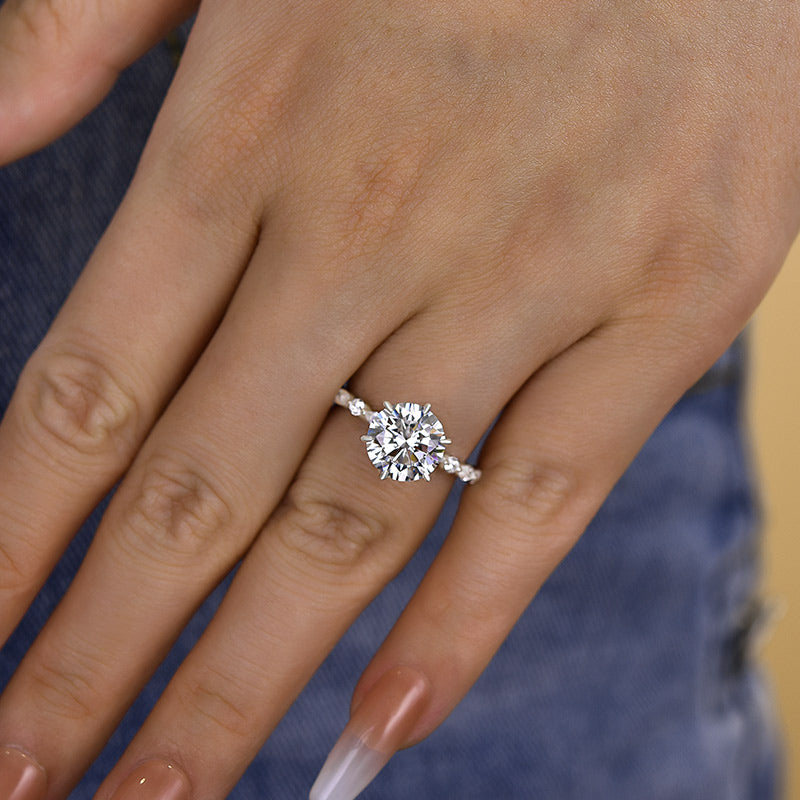 Unique 6 Prong Round Cut Engagement Ring