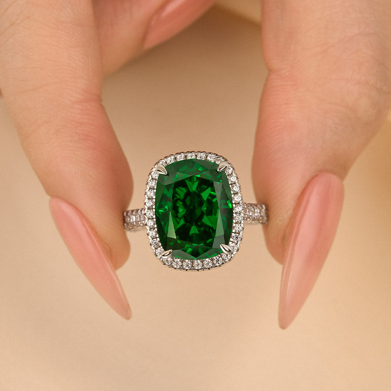 Gorgeous Halo Cushion Cut Paraiba Tourmaline Engagement Ring