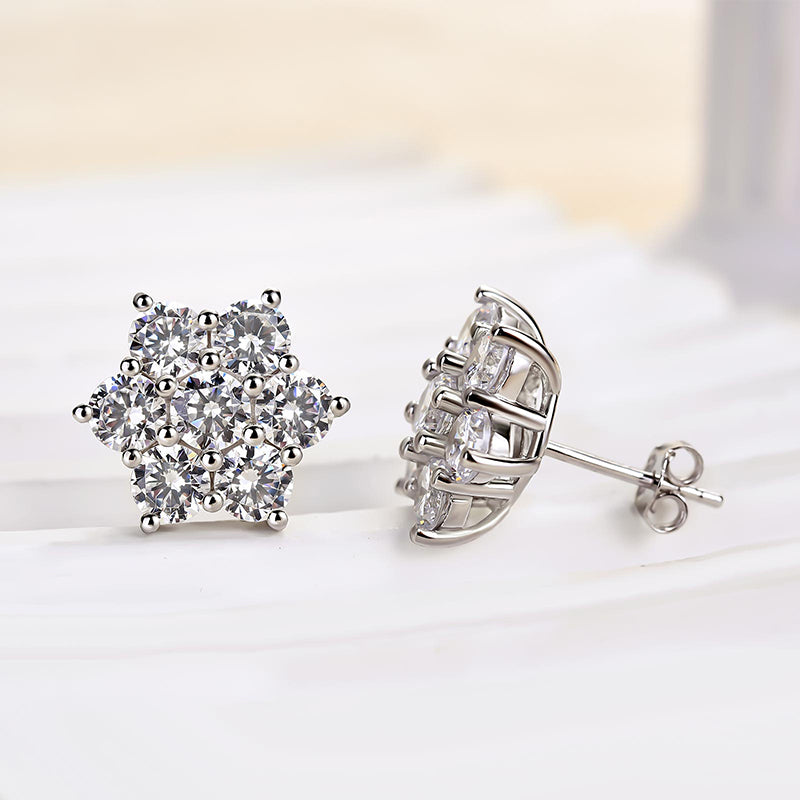 2.0Ct Precious Flower Design Round Cut Earrings
