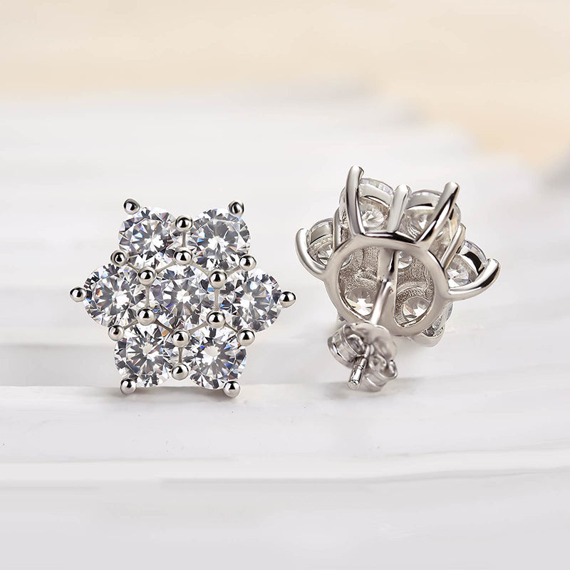 2.0Ct Precious Flower Design Round Cut Earrings