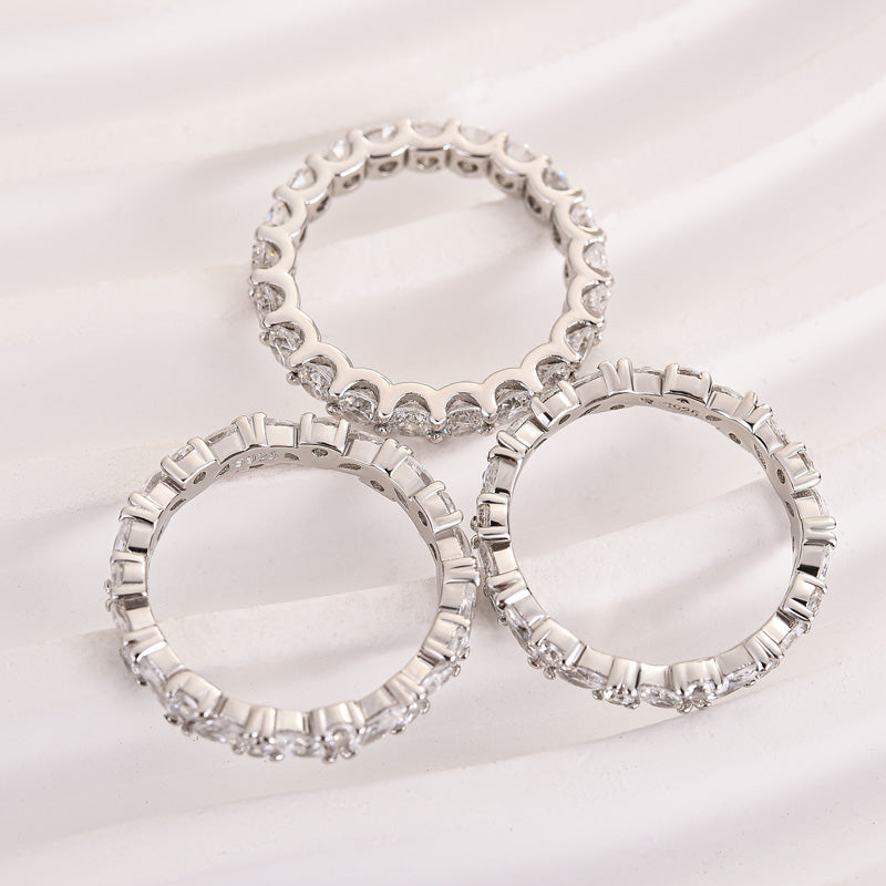 Desirable Marquise & Round Cut 3PC Wedding Band Set In Sterling Silver