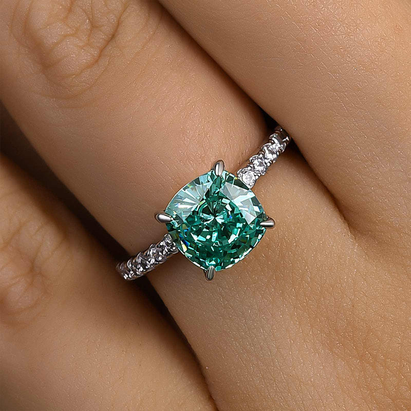 Exclusive Cushion Cut Paraiba Tourmaline Engagement Ring